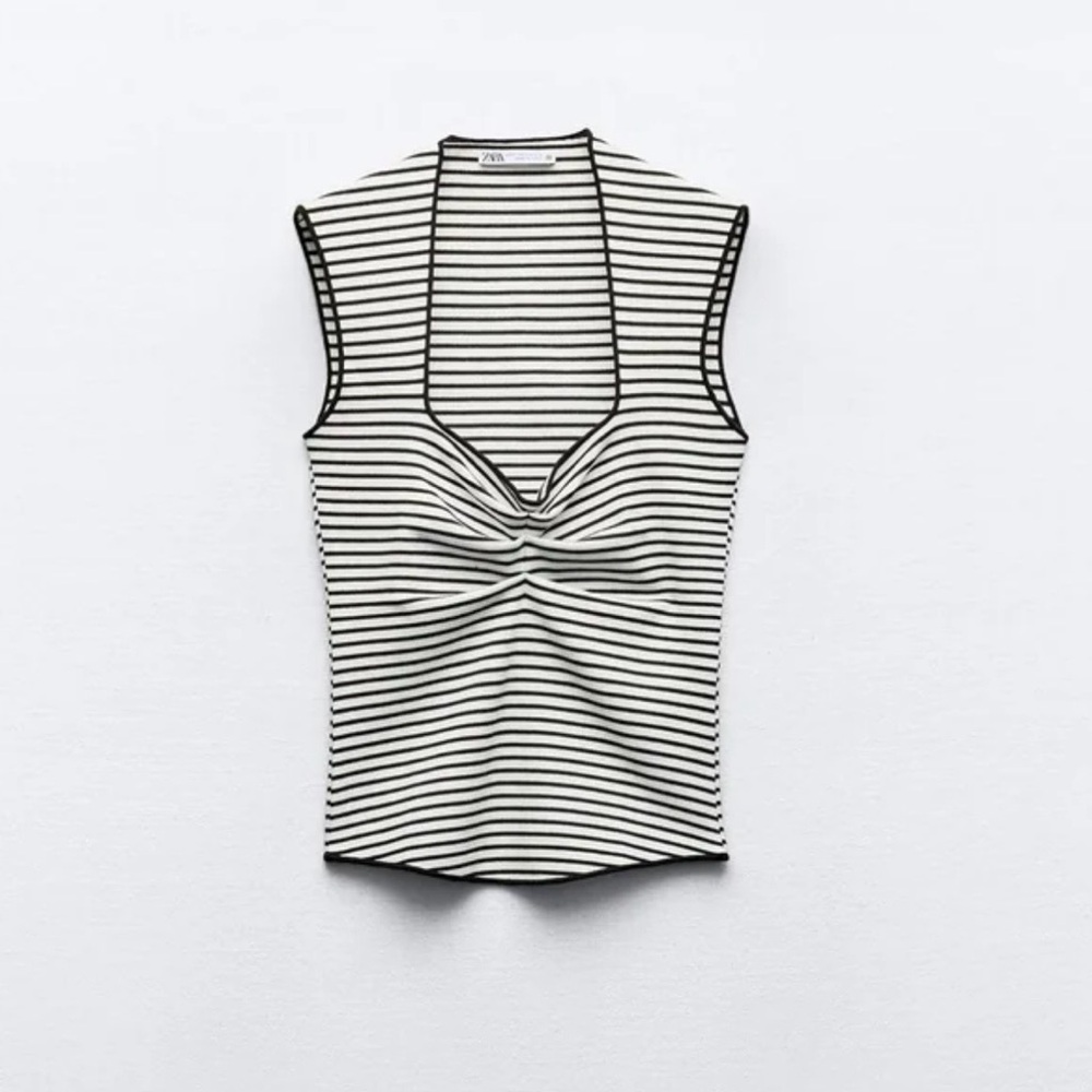 Zara Stretch Knit stripe top S